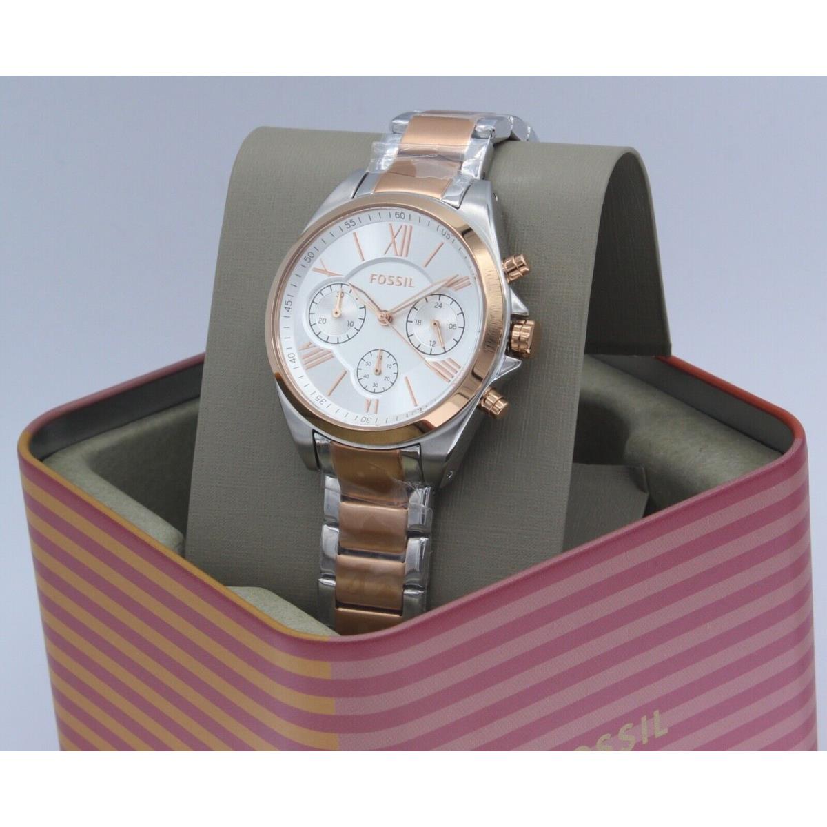 Fossil Modern Courier Midsize Silver Rose Gold Womens BQ3850 Watch