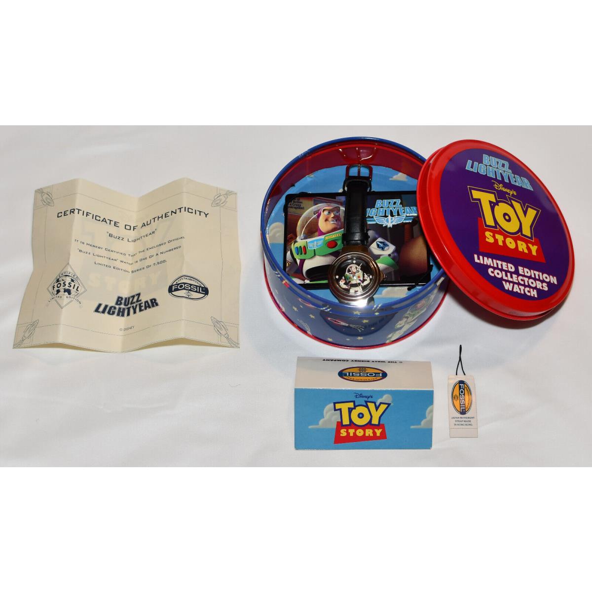 Disney Pixar Toy Story Watch Fossil Limited Edition Buzz Lightyear Tin Card