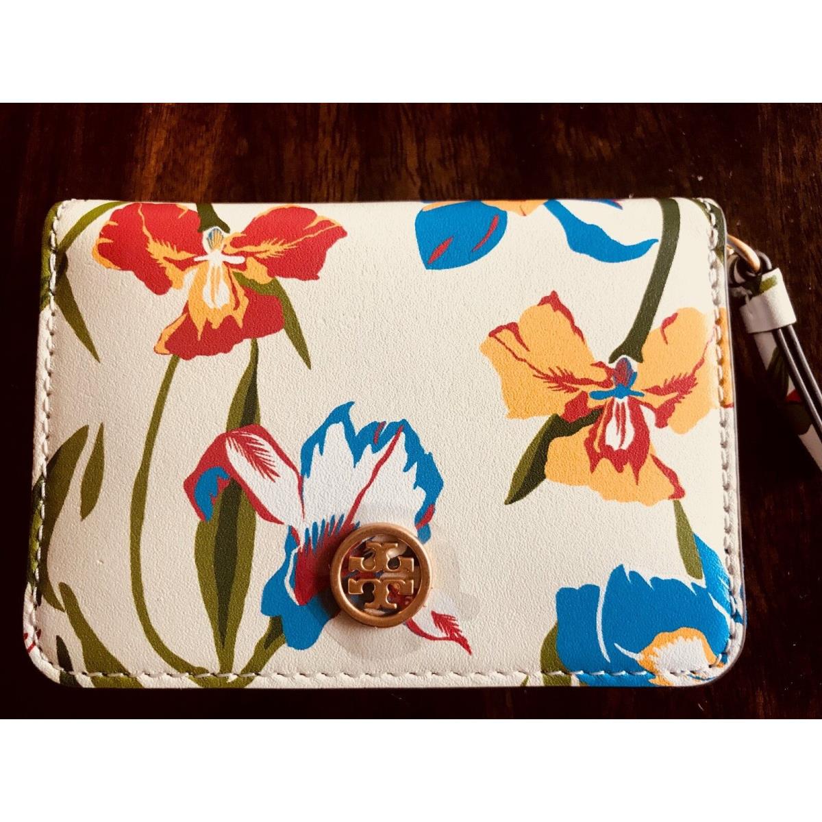 Tory Burch Robinson Floral Leather Key Chain Coin Case Wallet - Tory Burch  wallet - 032321318366 | Fash Brands