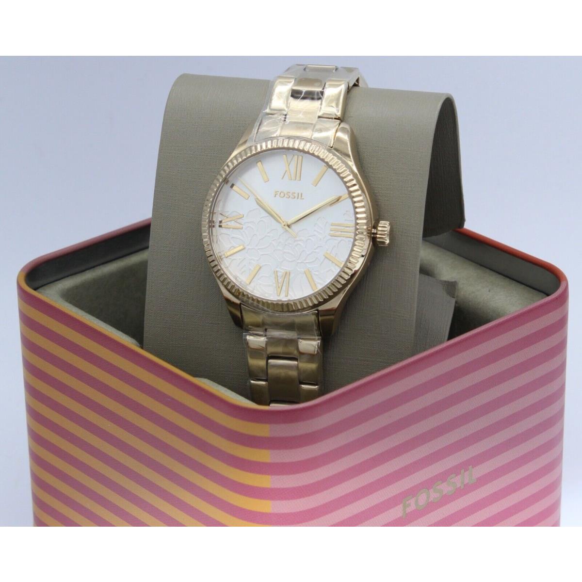 Fossil Rye Flowers Gold Silver Womens BQ3961 Watch