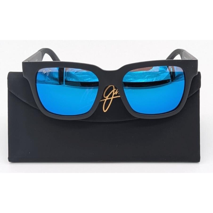 Maui Jim Mongoose MJ 540-2M Black Square Sunglasses Blue Polarized Lens 54mm B