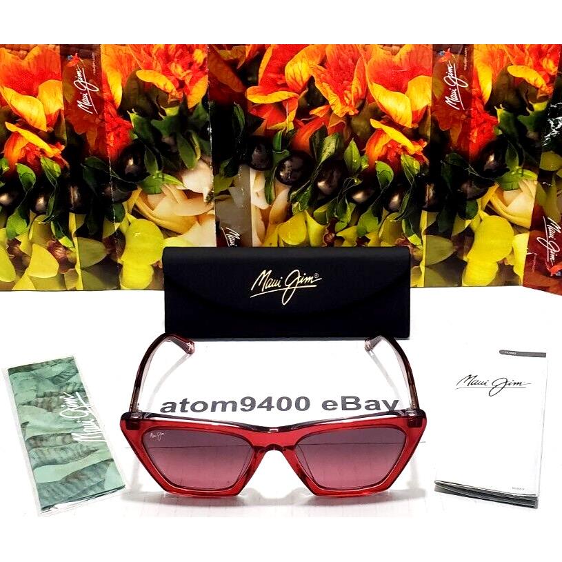 Maui Jim Sunglasses Kini Kini Red Raspberry Crystal Frame Maui Rose Lens