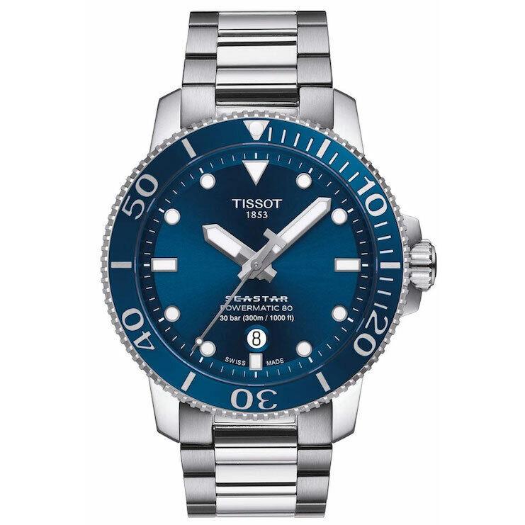 Tissot T1204071104103 Seastar 1000 Powermatic 80 Blue T120.407.11.041.03