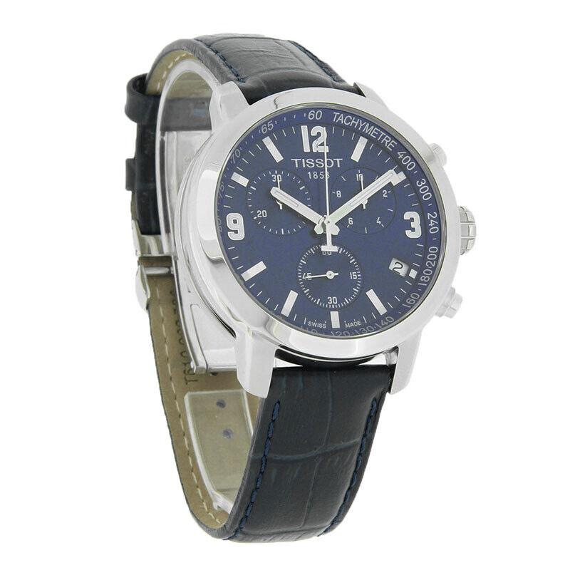 Tissot Prc 200 Mens Blue Swiss Chronograph Watch T055.417.16.047.00 - Face: Blue, Dial: Blue, Band: Blue