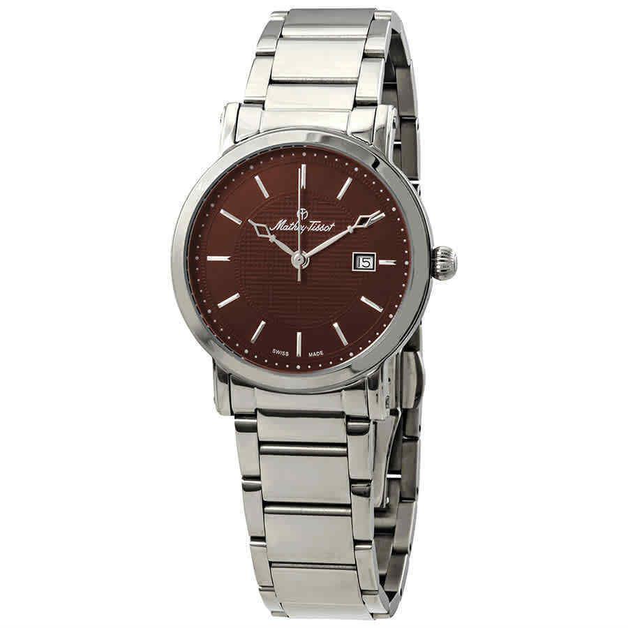 Mathey-tissot City Metal Brown Dial Men`s Watch HB611251MAM - Dial: Brown, Band: Silver-tone, Bezel: Silver-tone