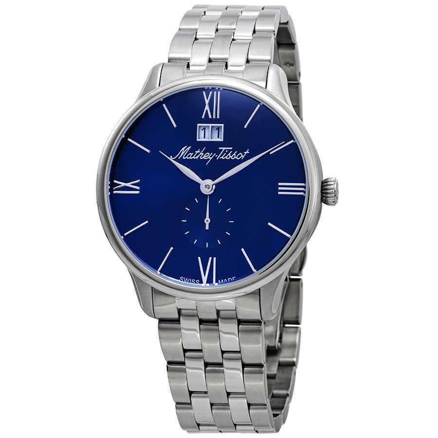 Mathey-tissot Edmond Metal Blue Dial Men`s Watch H1886MABU - Dial: Blue, Band: Silver-tone, Bezel: Silver-tone