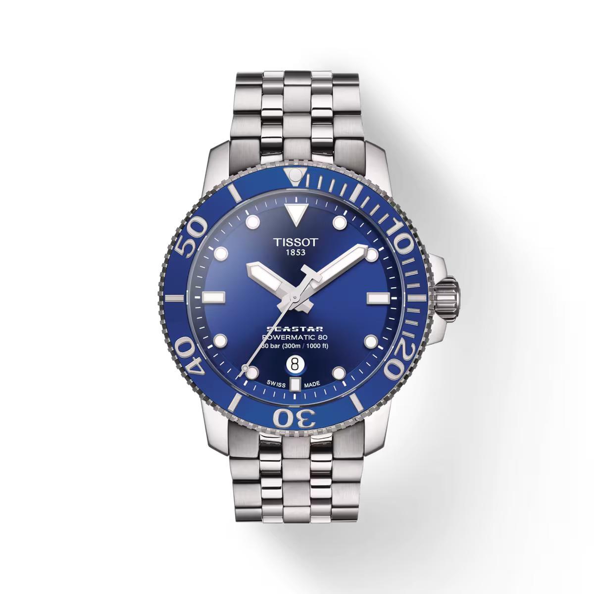 Tissot T-sport Seastar 1000 Powermatic 80 Blue Dial 43mm T1204071104100