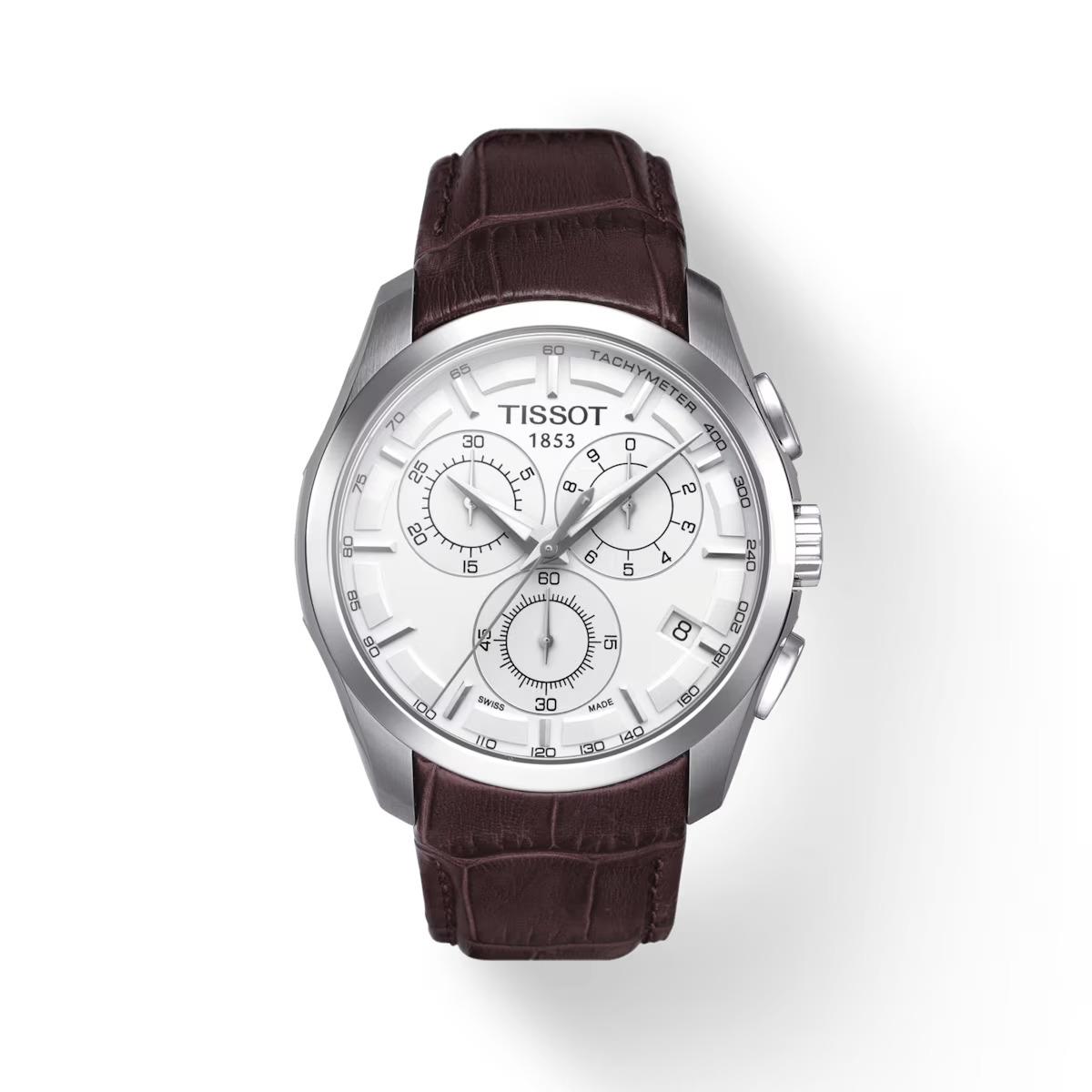 Tissot Couturier Chronograph Brown Leather 41mm Watch T0356171603100