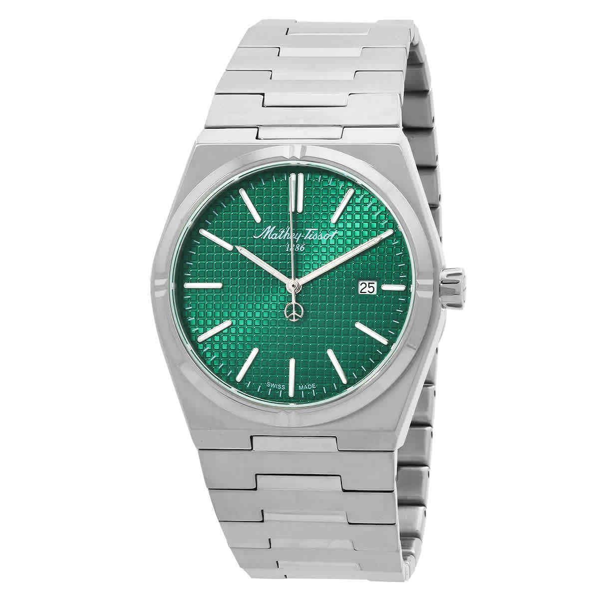 Mathey-tissot Zoltan Quartz Diamond Green Dial Men`s Watch H117AV