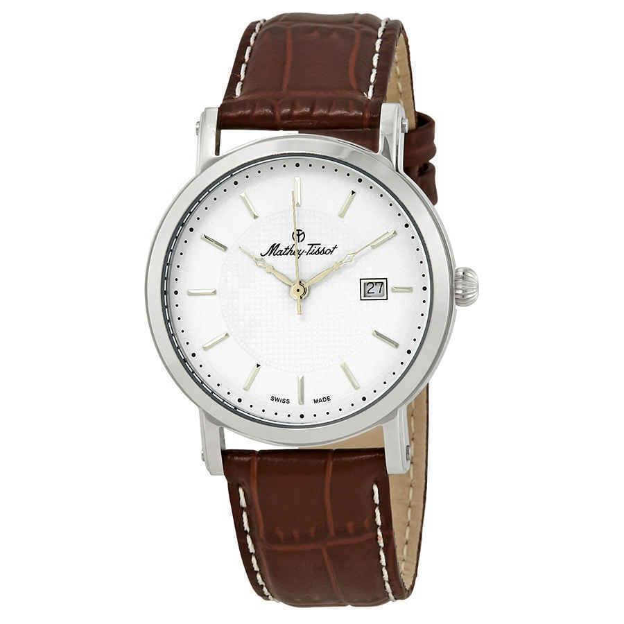 Mathey-tissot City White Dial Brown Leather Men`s Watch H611251AI