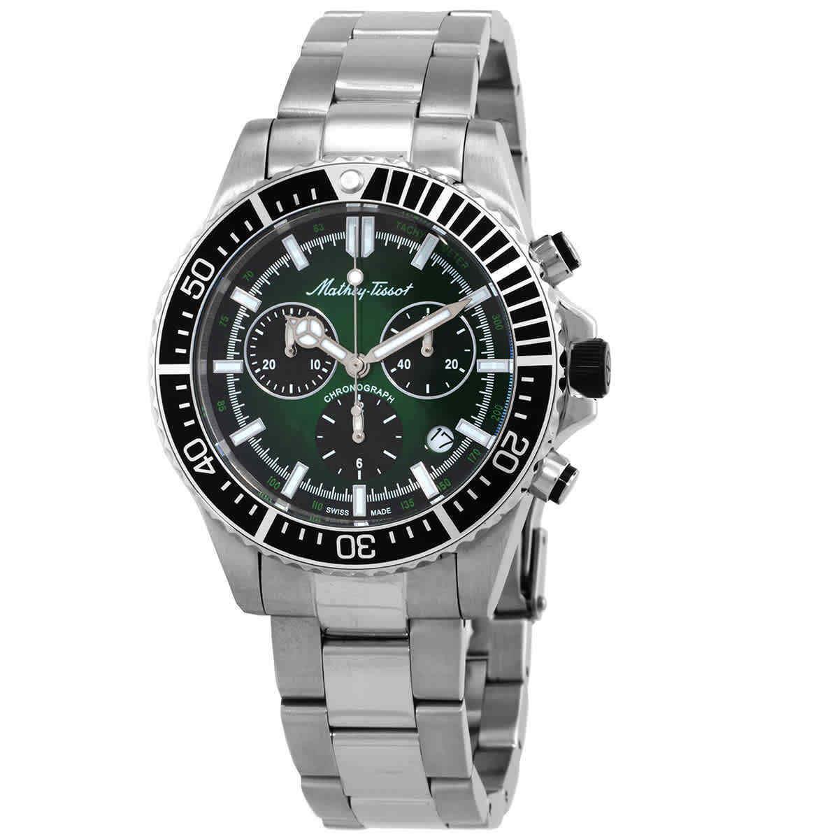 Mathey-tissot Mathy Strike Chronograph Quartz Green Dial Men`s Watch H908CHAV