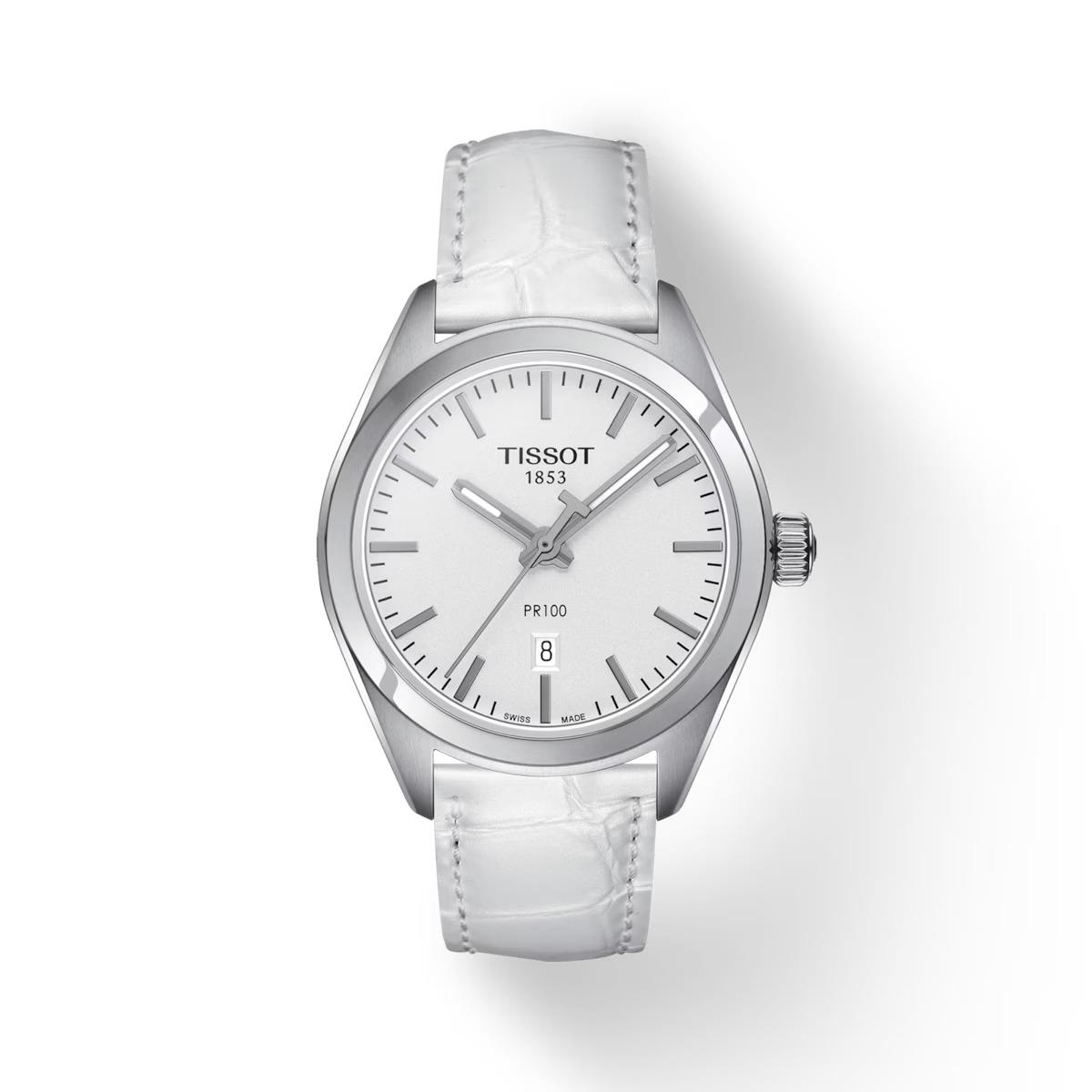 Tissot PR 100 White Patent Leather Women`s 33mm Watch T1012101603100