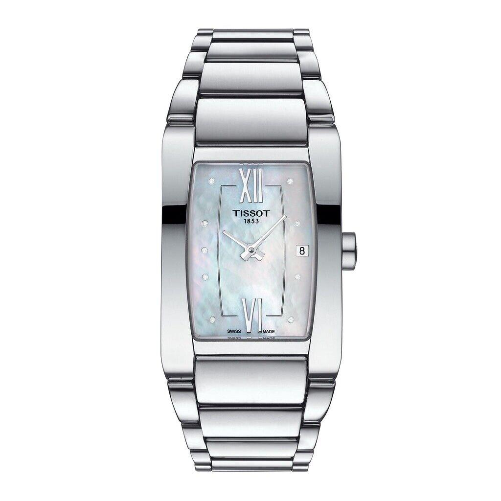 Tissot Generosi-t White Mother-of-pearl Women`s Rectangle Watch T1053091111600