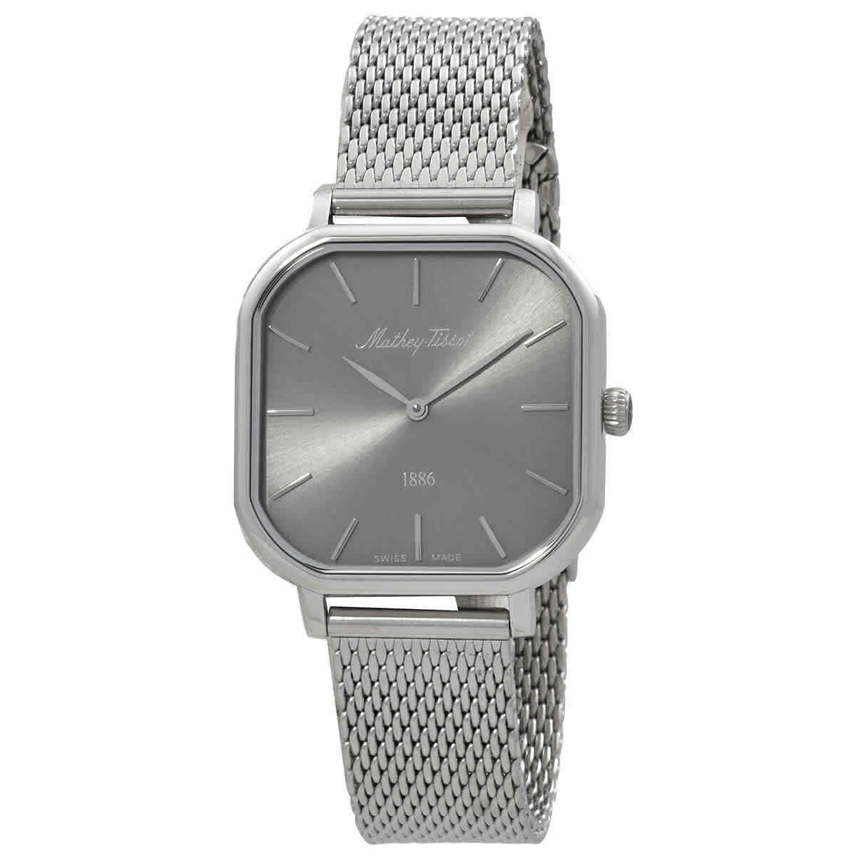 Mathey-tissot Monsoon Square Quartz Silver Dial Ladies Watch D7917AS