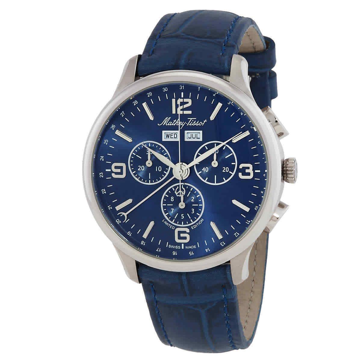 Mathey-tissot Edmond 5040F Chronograph Quartz Blue Dial Men`s Watch H1886CHABU