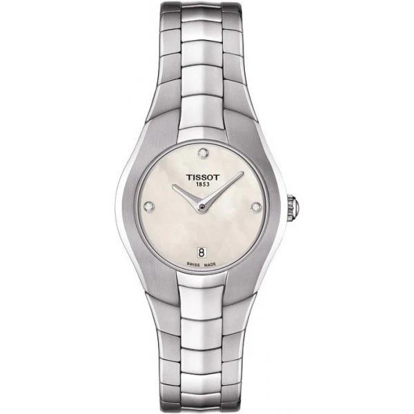 Tissot T-round White Mop Dial Diamond Ladies 26mm Watch T0960091111600