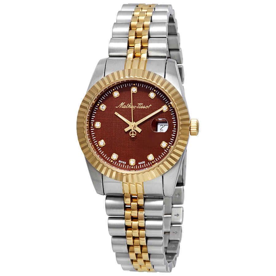 Mathey-tissot Rolly Iii Crystal Brown Dial Ladies Watch D810BM