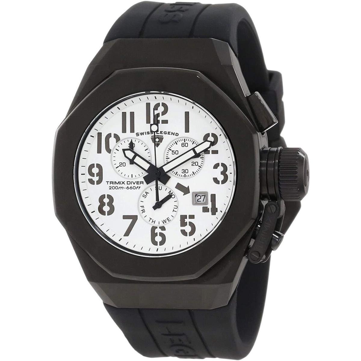 Swiss Legend 10542-BB-02 Trimix Diver Black White Chronograph Watch