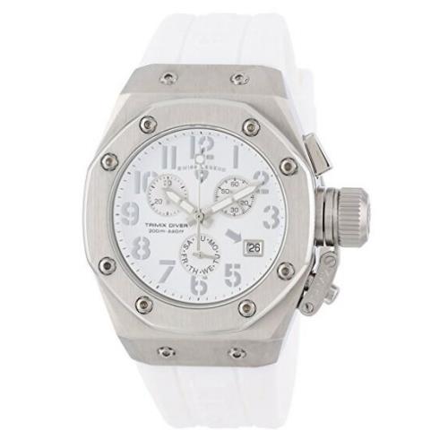 Swiss Legend 10535-02-SA Women`s Trimix Diver Chronograph Watch White