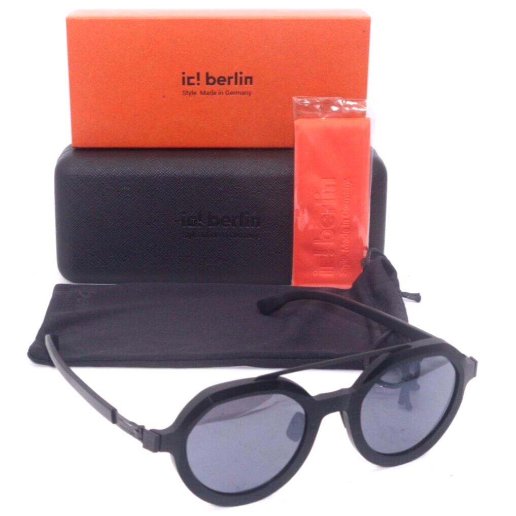 IC Berlin Edison Ecoblack Gunmetal/grey Lenses Sunglasses 47-23