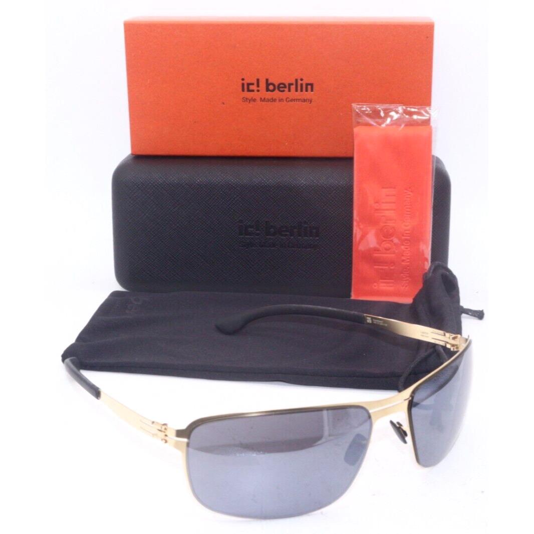 IC Berlin Lance Matt Gold W/grey Mirrored Lenses Sunglasses 65-18