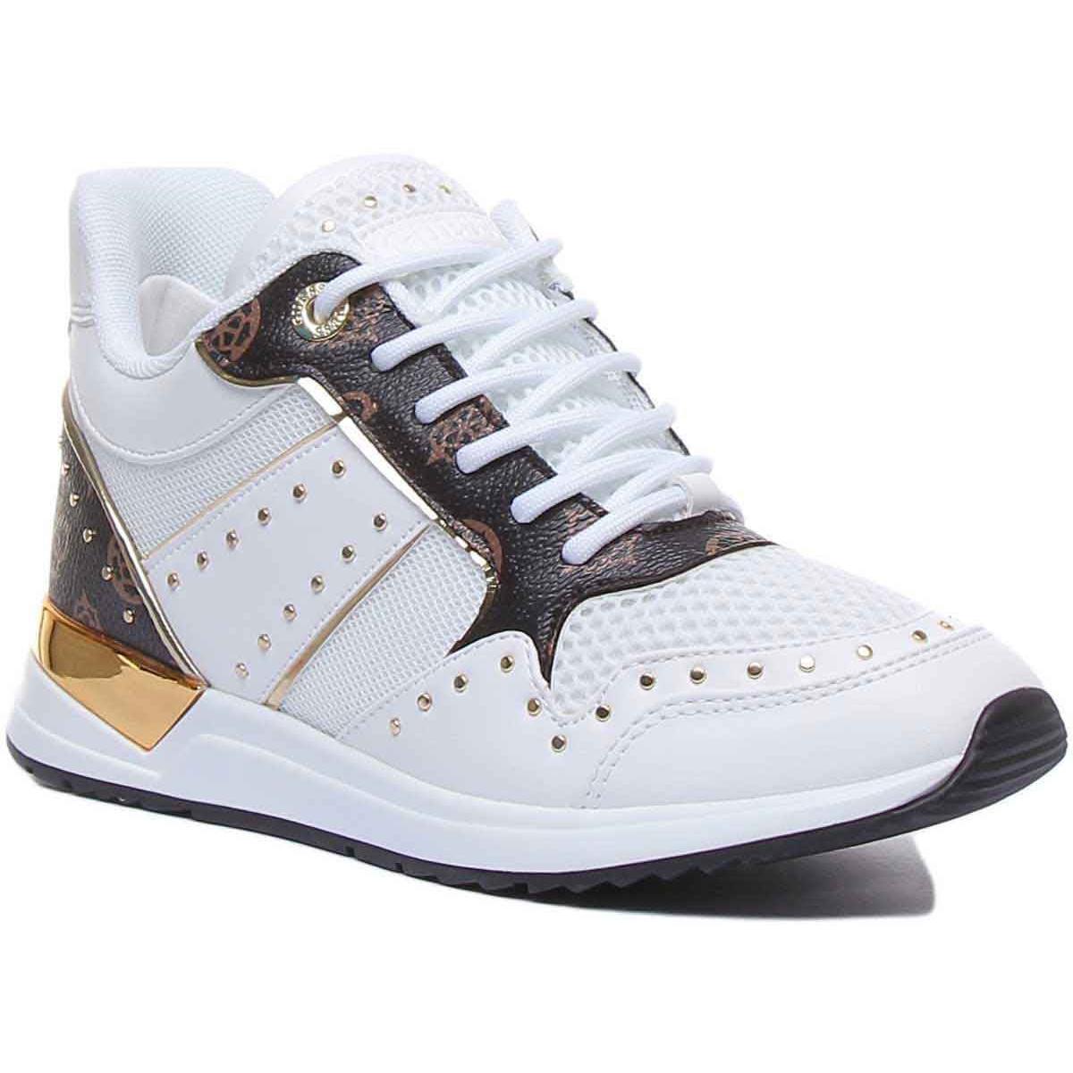 Guess Fl5Rejfal12 Display Model Women Sneaker In White Brown Size 5 and 7