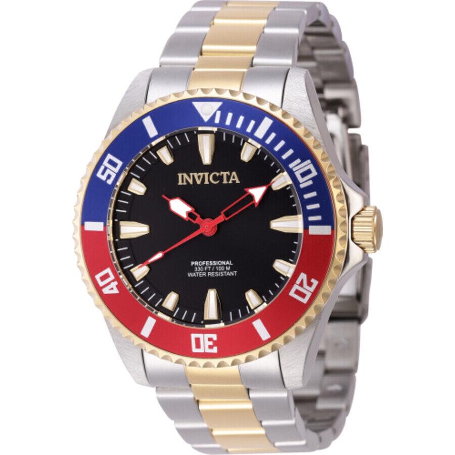 Invicta Pro Diver Quartz Black Dial Pepsi Bezel Men`s Watch 46649