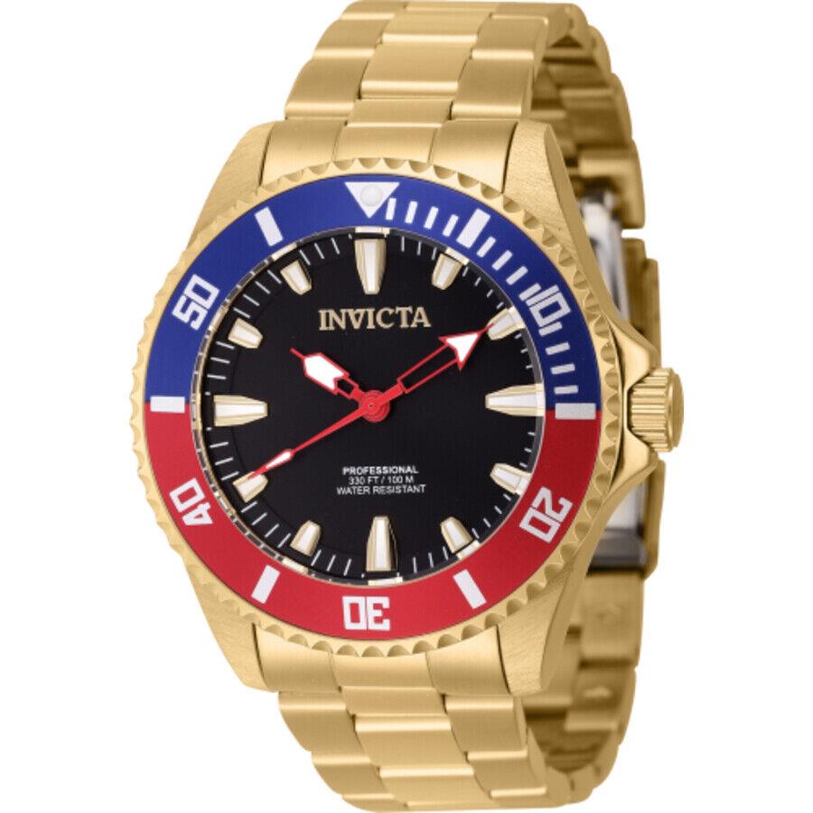 Invicta Pro Diver Quartz Black Dial Pepsi Bezel Men`s Watch 46648