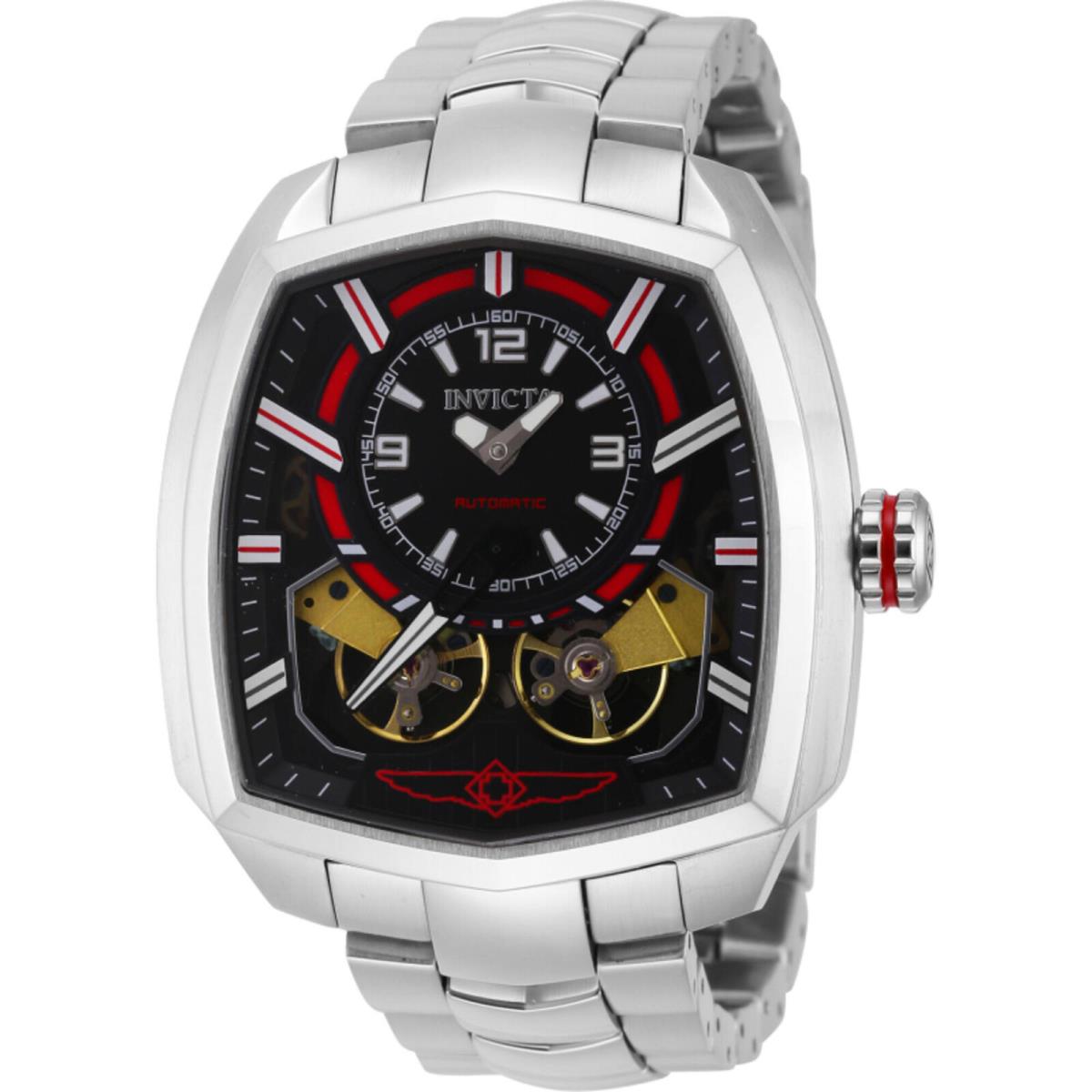 Invicta Men`s Watch Akula Automatic Black Dial Stainless Steel Bracelet 43998 - Dial: Black, Band: Silver