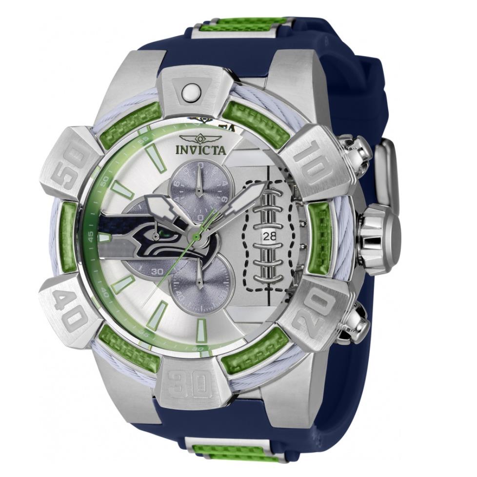 Invicta Nfl Seattle Seahawks Men`s 52mm Carbon Fiber Chronograph Watch 41584