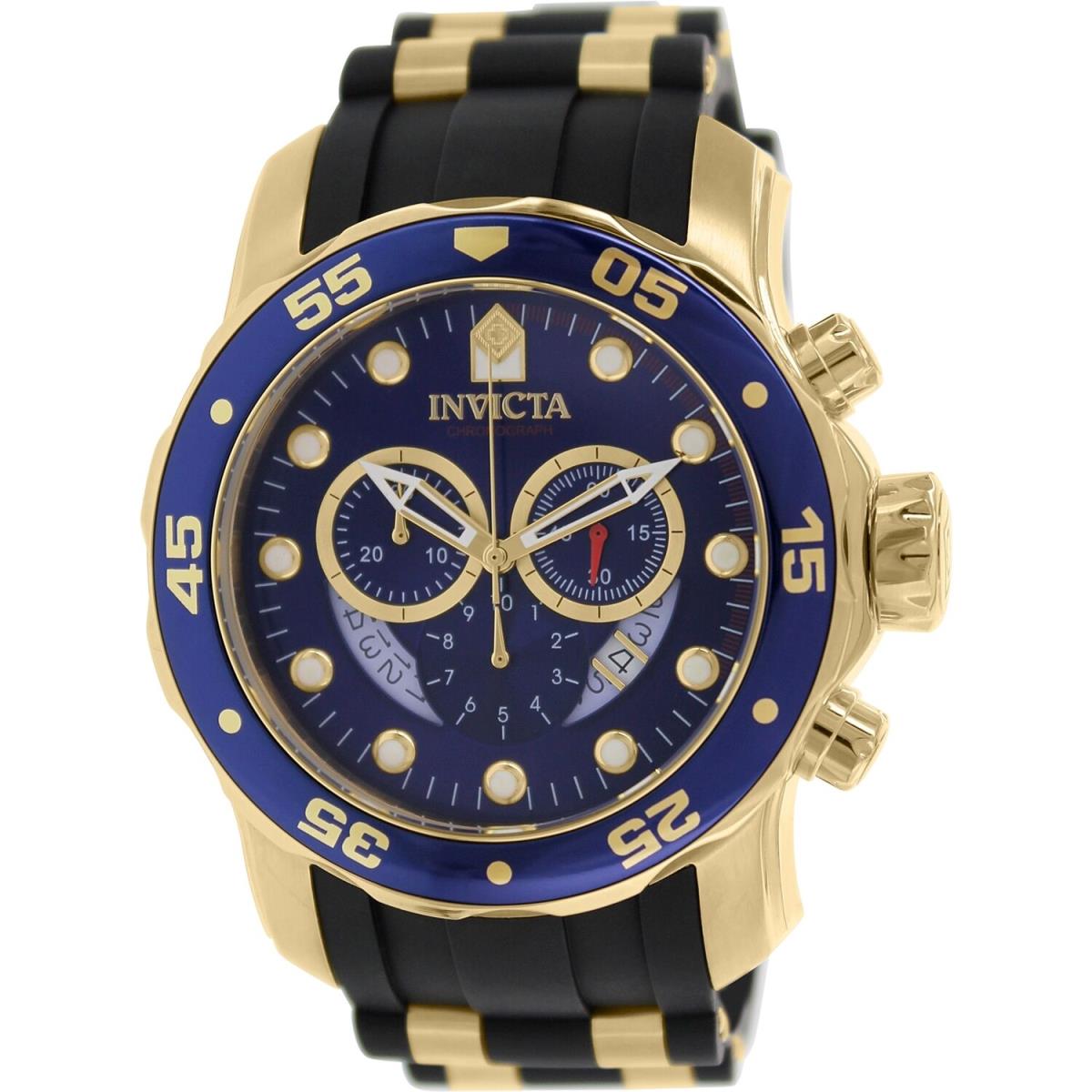 Invicta 6983 Blue Pro Diver 100m Yellow Gold Ret.$895 6981