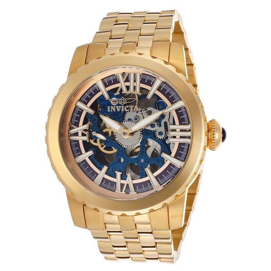 Invicta 14551 Specialty Mechanical 18K Gold Plated SS Skeletonized Men s Watch