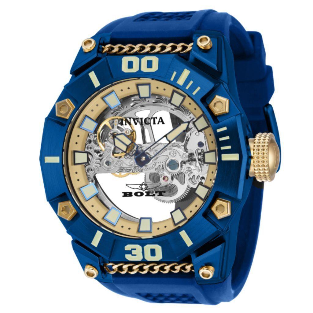 Invicta Bolt Ghost 52mm Automatic Skeletonized Dial Strap Watch Blue