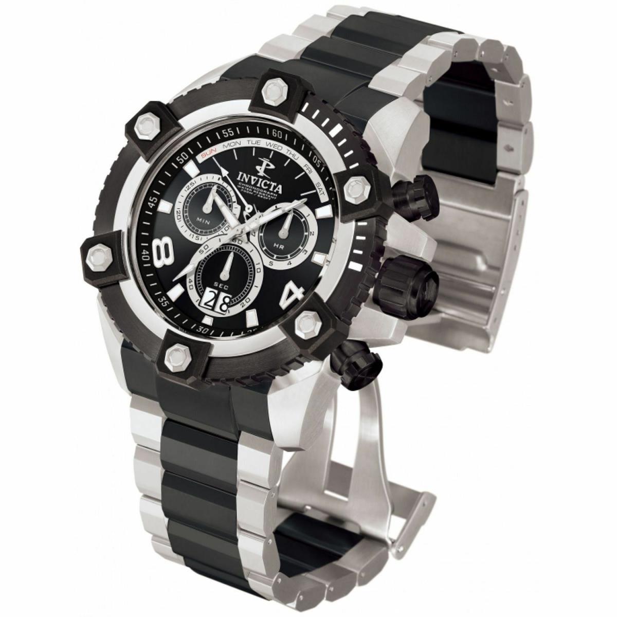 Men`s Invicta 0338 Arsenal Reserve 56mm IP Black Two Tone Swiss Chronogpaph