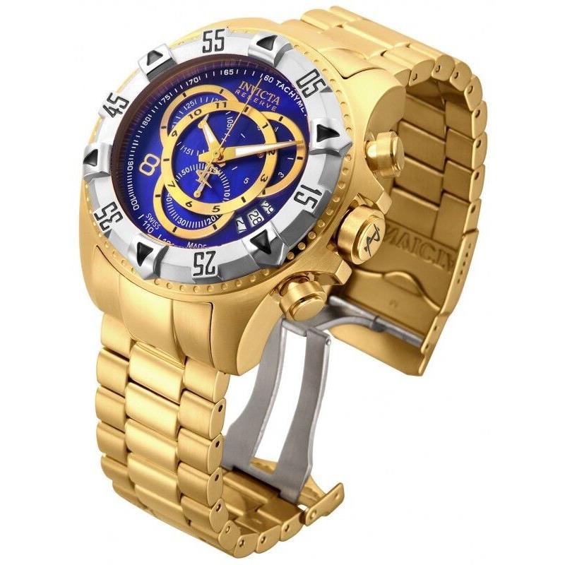 Invicta 80622 Excursion Yellow Gold Swiss Made Diver 200 M Blue Dial