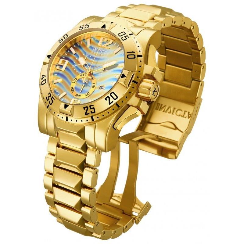 Invicta 15976 Excursion Yellow Gold Swiss Diver 200 M Blue-gold Dial 15975 - Blue, Gold, Yellow