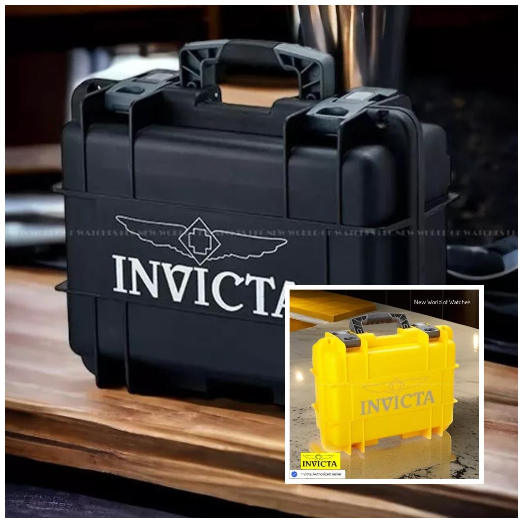 Combo Deal Rare Invicta 8-Slot Yellow and 8-Slot Black Waterproof Watch Case