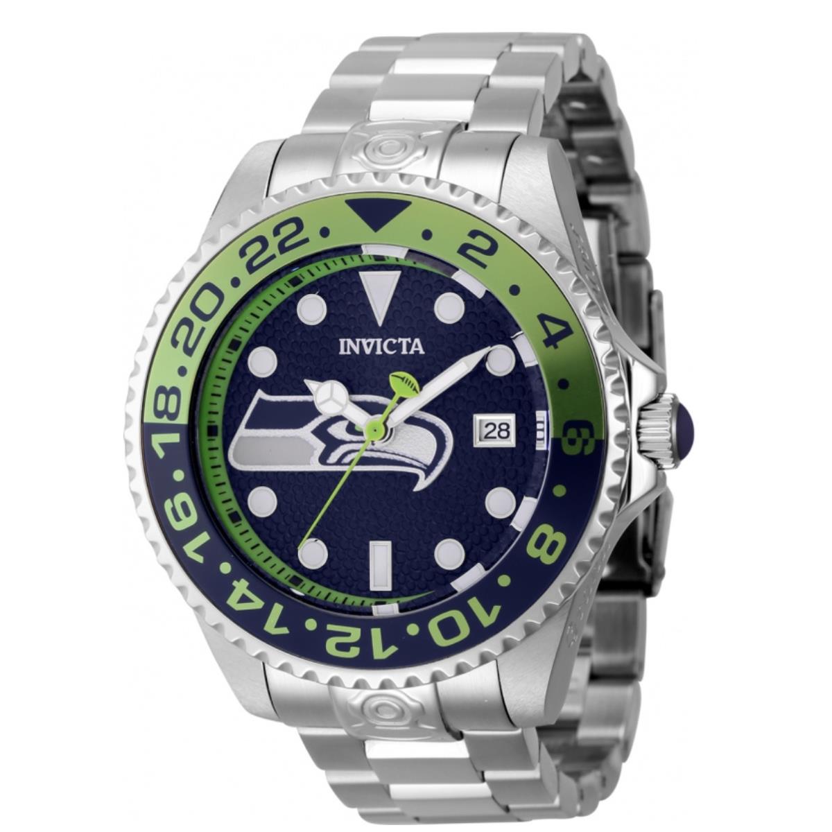 Invicta Nfl Seattle Seahawks Men`s 47mm Grand Diver Automatic Watch 45048