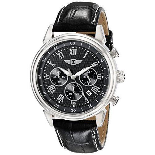 I By Invicta Men`s 90242-001 Chronograph Black Dial Black Leather Dress Watch