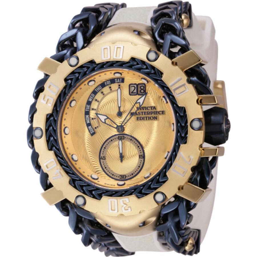 Invicta Masterpiece Quartz Gold Dial Men`s Watch 44635