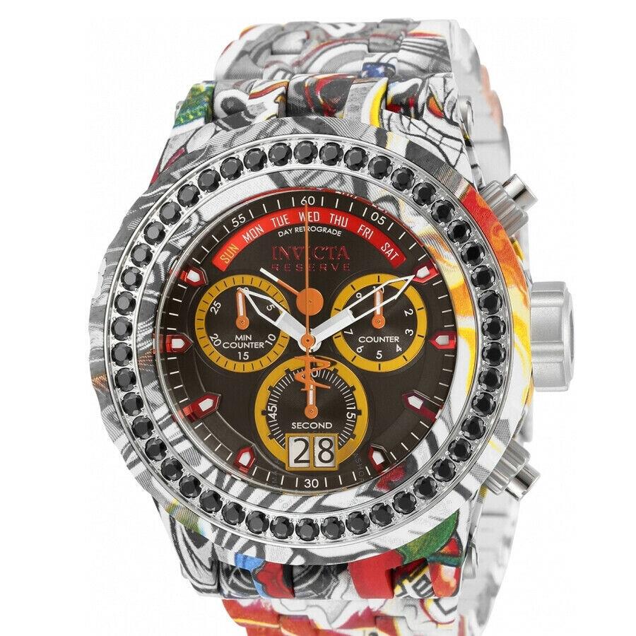 Invicta 32252 SA Specialty Graffiti Swiss Chrono 4.14ctw Black Spinel Watch