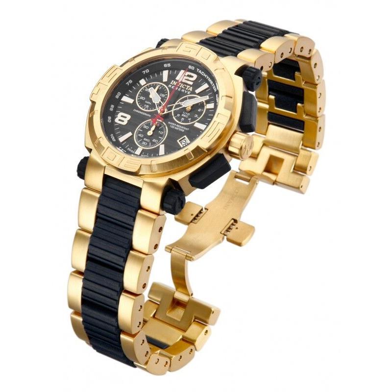 Invicta Reserve Ocean Hawk Swiss Chronograph 18K Gold Ion-plated SS Watch + Case