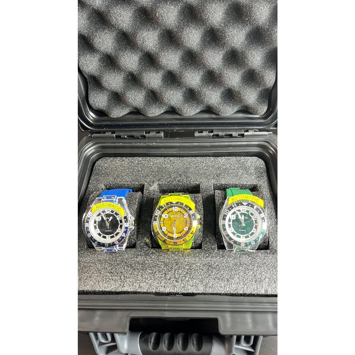 Invicta Speedway Automatic Skeleton Watch Bundle 48mm 3-Slot Dive Case