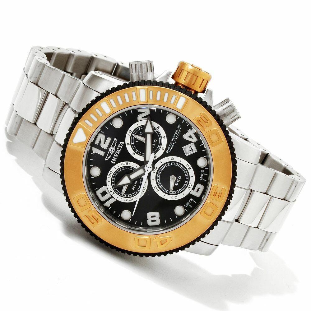 Invicta Men`s 12532 Sea Hunter Chronograph Black Dial Watch