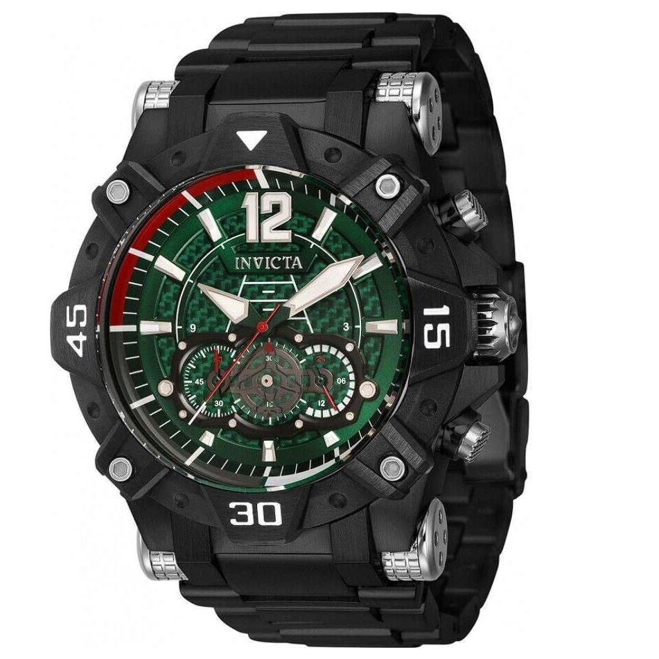 Invicta Aviator Men`s 52mm Green Carbon Fiber Miyota Chronograph Watch 40487