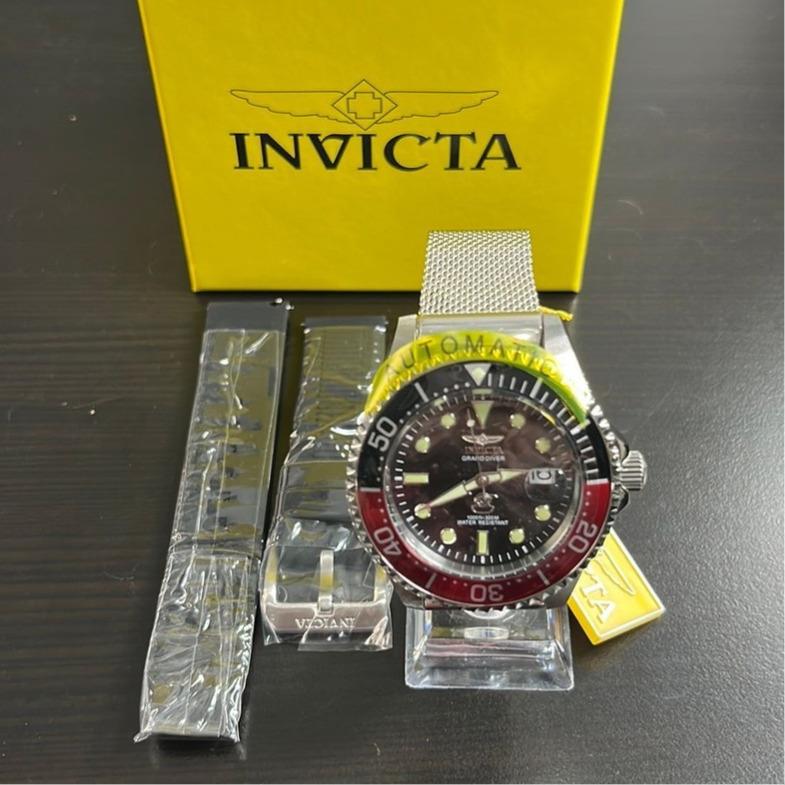 Invicta Pro Diver Automatic Men`s Watch 47mm Black Steel with Extra Strap