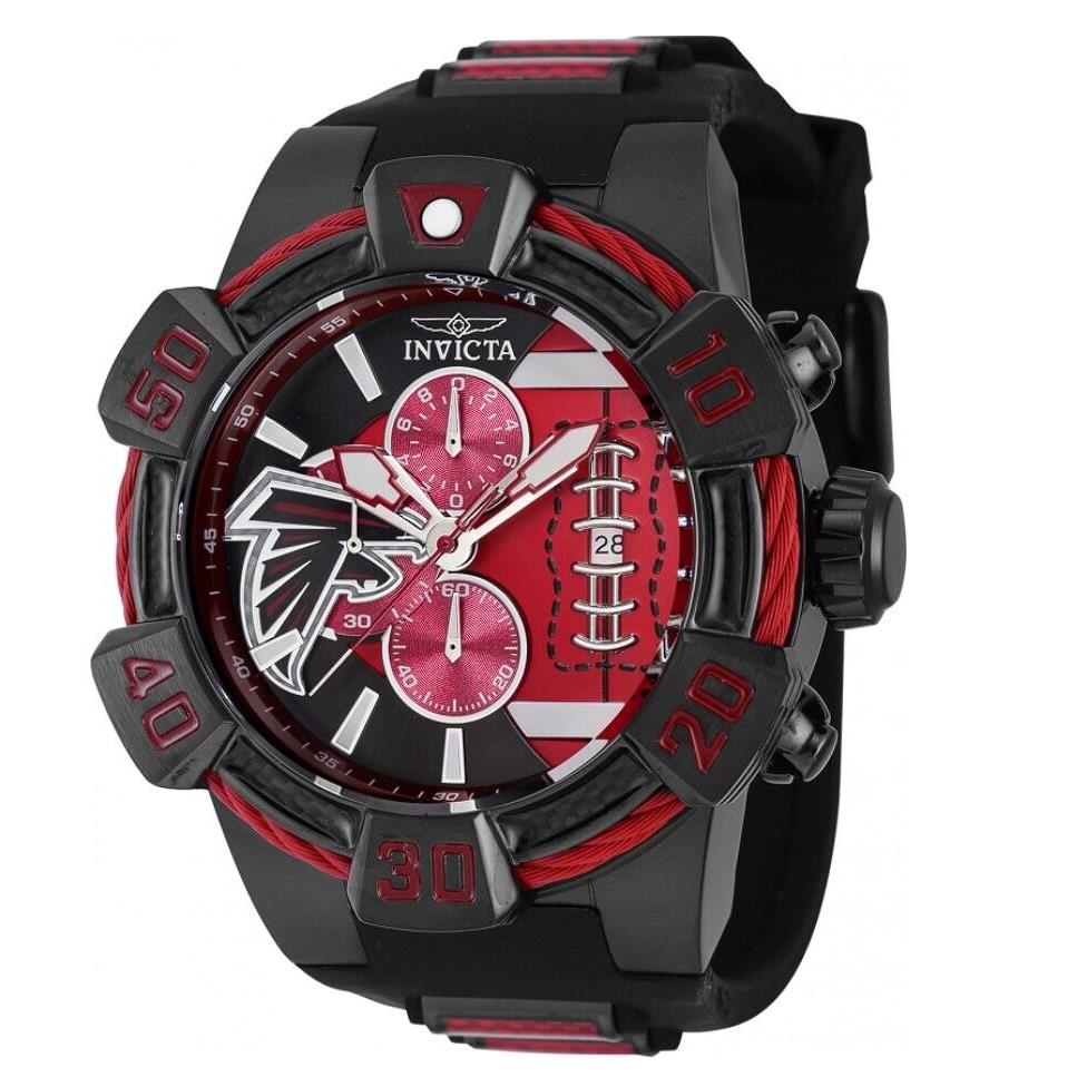 Invicta Nfl Atlanta Falcon Men`s 52mm Carbon Fiber Chronograph Watch 41593