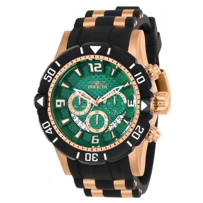 Invicta Pro Diver Scuba Mens 50mm Green Carbon Fiber Chronograph Watch 23712