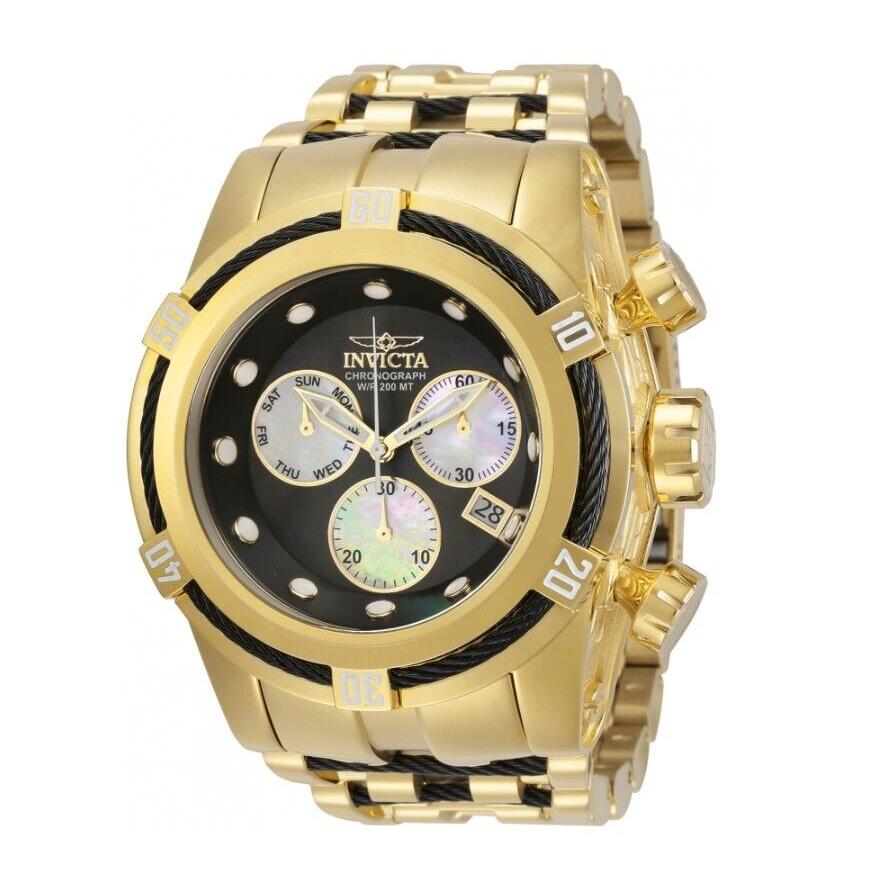 Invicta Bolt Zeus Men`s 53mm Black Dial Gold Z60 Swiss Chronograph Watch 28153