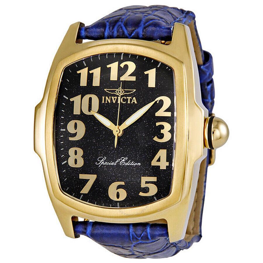 Invicta 0687 Special Edition Goldcase Blue Face $blue Band Swiss Part Movemen